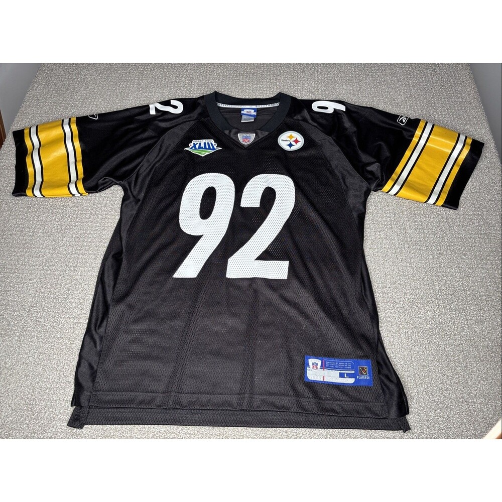 Vintage Pittsburgh Steelers Super Bowl XLIII James Harrison #92 Jersey Size Lg
